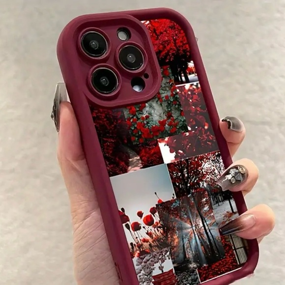 Elegant Red Floral Tpu Case For IPhone 11 Pro Max - Picture 2 of 3